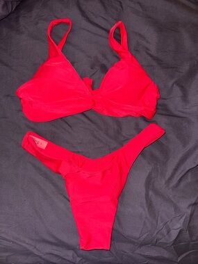 SHEIN Red Triangle Bikini Set